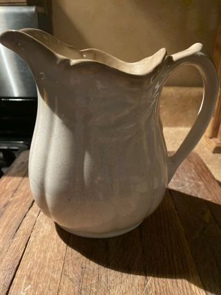 Antique Ironstone W.  Adams And Sons Milk Pitcher,  Made In England