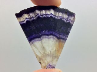Rare Antique Victorian Derbyshire Blue John Specimen Agate Pebble Slice Pendant