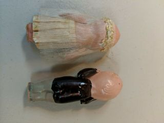 Vintage Antique Wedding Bride & Groom Small Celluloid Dolls Kewpie 1930’s 2