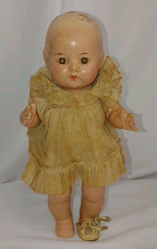 Antique Vintage Madame Alexander Baby Doll With Dress 12 "