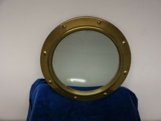 Vintage Peerage Nautical Port Hole Style Convex Wall Mirror With Chain.