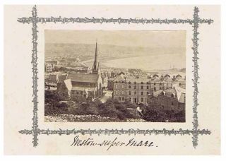 Weston Mare View Of The Town - Antique Albumen Photograph C1880