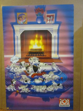 Vintage Walt Disney 101 Dalmatians Cartoon Movie Poster 9134