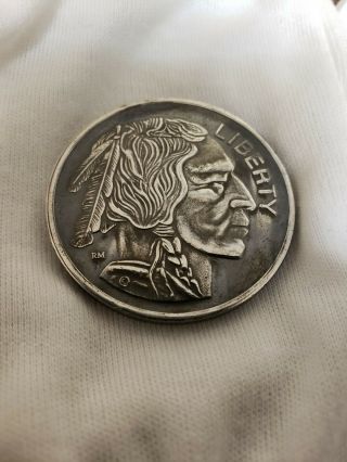 Buffalo Indian Head Antique Finish,  1 Troy Oz.  999 Fine Silver Art Round Coin