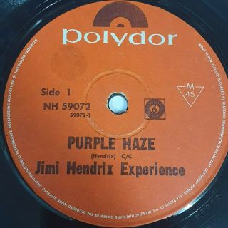 Jimi Hendrix Purple Haze 7 " Mispress Single Very Rare Zealand Press Nh 59072