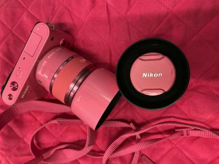 Rare Pink Limited Editon Nikon J1 10.  1 Mp Camera With 10 - 30 And 30 - 110 Lens