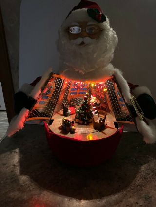 Rare 17” Belly Santa Claus Animated Night Before Christmas Storytelling Lighted