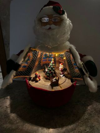 Rare 17” Belly Santa Claus Animated Night Before Christmas Storytelling Lighted 3