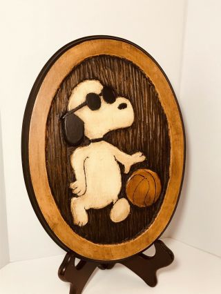 Artisan Hand Carved Wood Snoopy Peanuts Charlie Brown Vintage ? Rare