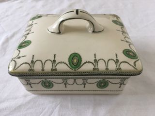 Very Rare Art Nouveau Royal Doulton Countess Seriesware Lidded Butter Dish Keep