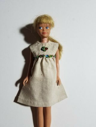 Vintage Skipper Handmade Tan Dress With Sequins - No Doll
