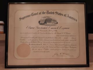 1967 U.  S.  Supreme Court Appointment Document (rare)