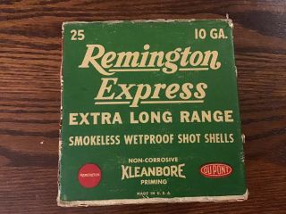 Rare Remington Express 10 Gauge Extra Long Shot Shell Box