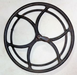 Antique Cast Iron Sewing Machine Belt Treadle Wheel Steampunk 13 " Diameter