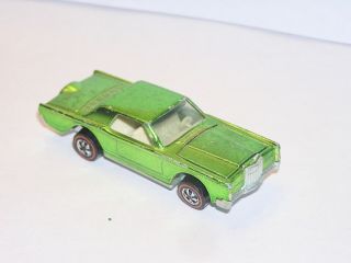 1969 Hot Wheels Redline Lincoln Continental Mark Iii Rare Apple Green