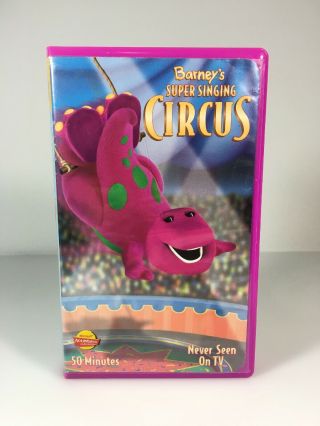 Barney Singing Circus Vhs Tape Clam Shell Rare Never Seen On Tv