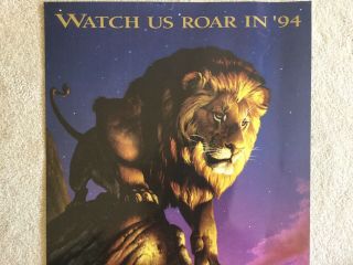 Rare 1994 Mgm Grand Hotel Las Vegas - “watch Us Roar In 94” Poster