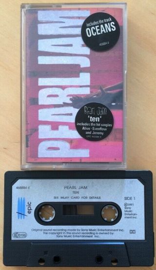 Pearl Jam Ten Cassette Tape Rare Sony Music Demonstration Tape