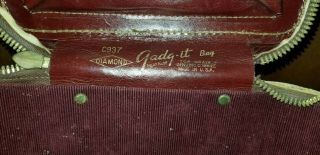 Vtg Bahamas Camera Diamond GADG - IT Bag Case Brown Leather Antique Flip - Top C937 3