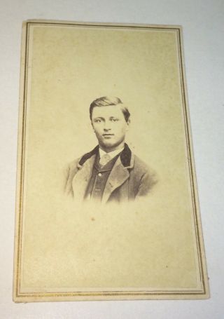 Rare Antique Civil War Era Victorian ID ' d Gent Mr.  Ottesbein MN CDV Photo US 2