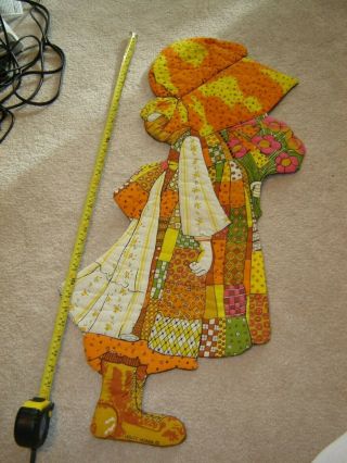 Vintage Holly Hobbie Fabric Wall Hanger 1970s 33 Inches Long Sun Bonnet Sue