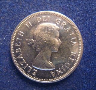 1964 Canada 5 Cent Nickel Bu With Extra Water Line Variety Rare Desirable Coin