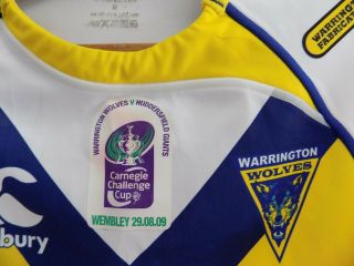 RARE 2009 Warrington Wolves WEMBLEY Rugby League Shirt Top Canterbury 2