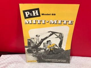 Rare 1954 Harnischfeger P&h Model 55 Miti - Mite Dealer Brochure