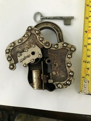 Rare Hubley Lock Cap Toy W/ Key