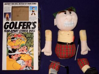 Golfer ' s Tear Apart Stress Doll Detachable Arms Legs Rare Vintage Golf Plush 2