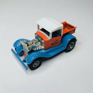 Rare Vintage Tonka Pressed Steel Scorcher Pickup In Blue And Orange - 1970 (a)