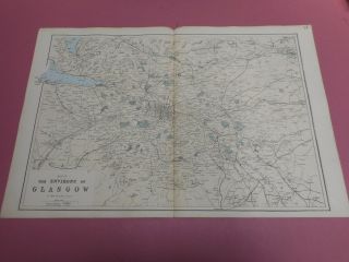 100 Large Environs Of Glasgow Scotland By Bacon C1896 Railways