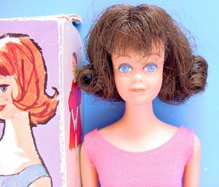 1963 Brunette Midge Doll 860 Great Hair W Stand Barbie