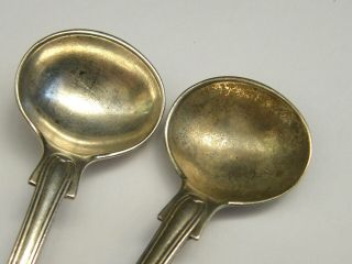 Antique - Rare Solid Silver Fiddle Pattern Salt Spoons - Exeter - circa 1854 3