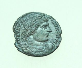 Constantine I AD 307 - 337 Æ18mm Follis Two Legionary Standart Wreath Very Rare 3