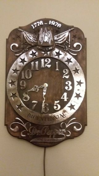 Rare Vintage Dr.  Pepper Bicentennial Wall Clock/sign