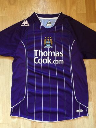 Manchester Man City Medium Le Coq Sportif Away Shirt 2007 - 2008 6 Johnson Rare