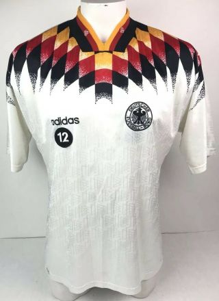 Rare Vtg 90s Adidas Mens Deutscher Fussball - Bund Jersey Size Xl See Details