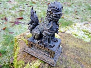 Rare Veronese 2001 Chinese Guardian Lion Foo Dog Shishi With Cub Signed Statue