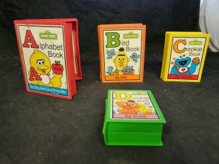 Vtg Sesame Street Big Bird Nesting Alphabet Books Tyco Read Learn Rare Toy (c3)