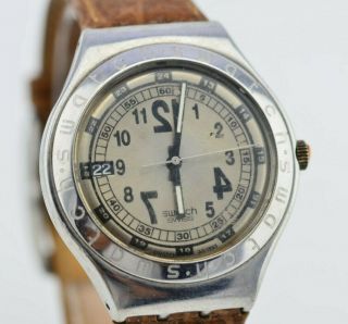 I444 Vintage Swatch Swiss Made Analog Quartz Watch Date Eta Movement 87.  3