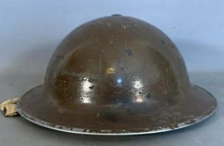 Antique Wwii Era British Or Us Brodie Style Helmet Old Paint