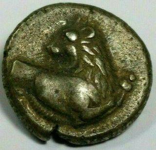 Rare Silver Greek Chersonesos Thrace 400bc Lion Authentic Coin /177