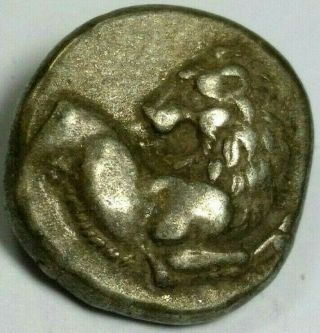 Rare Silver Greek Chersonesos Thrace 400bc Lion Authentic Coin /178