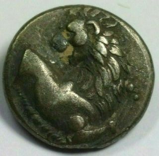 Rare Silver Greek Chersonesos Thrace 400bc Lion Authentic Coin /179