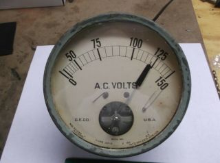 G.  E.  150 Volt Antique Electric Meter 7 " Dial Ar - 2 No.  861380 Patent 6 - 1 - 1918 Nr