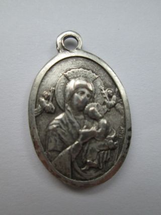 Antique Catholic Holy Medal Our Lady Of Perpetual Help / Saint St Gerard Italy