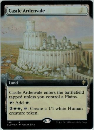 Mtg Foil Castle Ardenvale (extended Art) Throne Of Eldraine Rare