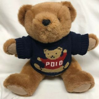 Vintage 1997 Polo Ralph Lauren Plush Teddy Bear Polo Sweater Jointed Legs 90s