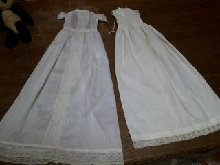 Antique Dress & Petticoat Doll Victorian Edwardian Vintage Handmade Lace Cotton